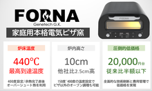 画像をギャラリービューアに読み込む, FORNA 家庭用本格電気ピザ窯 最高到達温度440度
